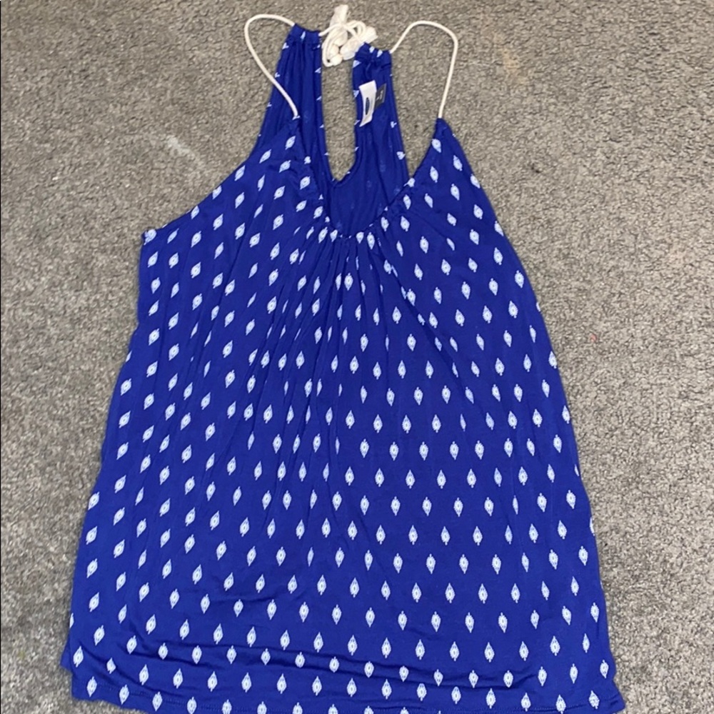 Blue printed tank top